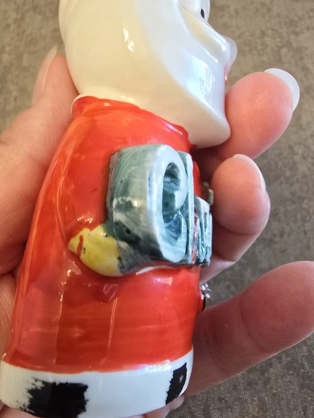 Vintage Santa Clause Ceramic Merry Christmas Salt Pepper Shakers Japan w/Plugs